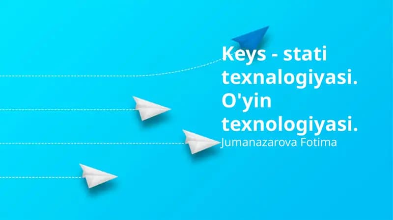 Keys - stati texnalogiyasi. O'yin texnologiyasi.