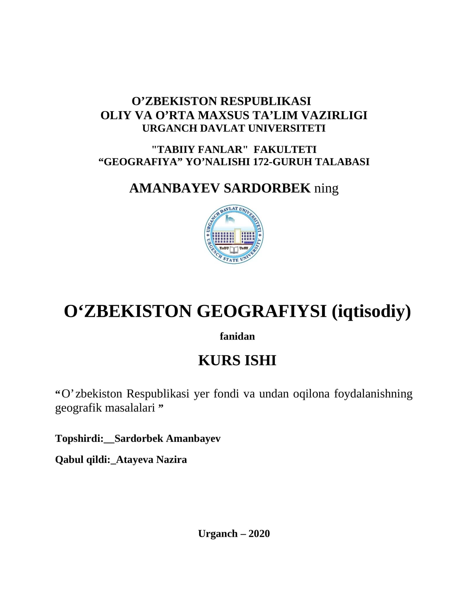O'zbеkiston Geografiysi (iqtisodiy)