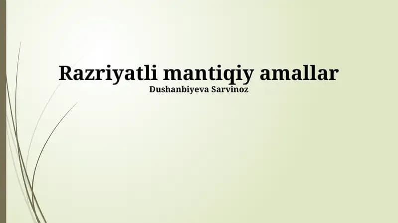 Razriyatli mantiqiy amallar