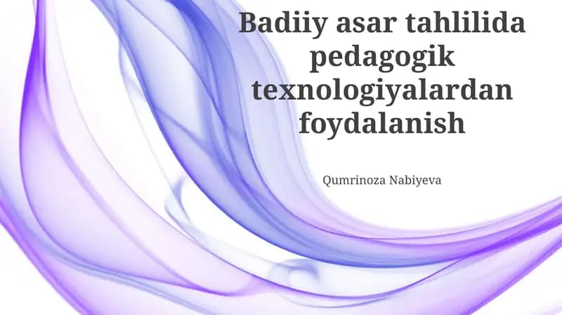 Interaktiv Adabiyot Tahlil Qullari