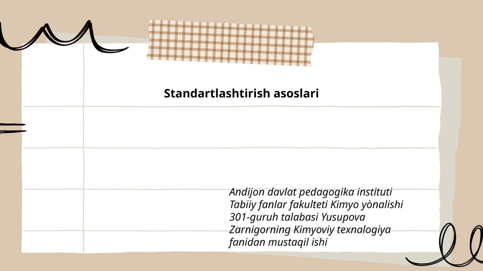 Standartlashtirish asoslari