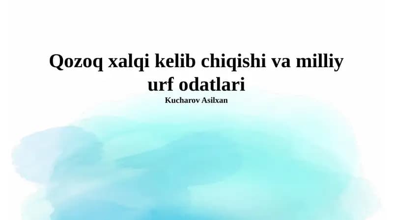 Qozog' xalqining kelib chiqishi
