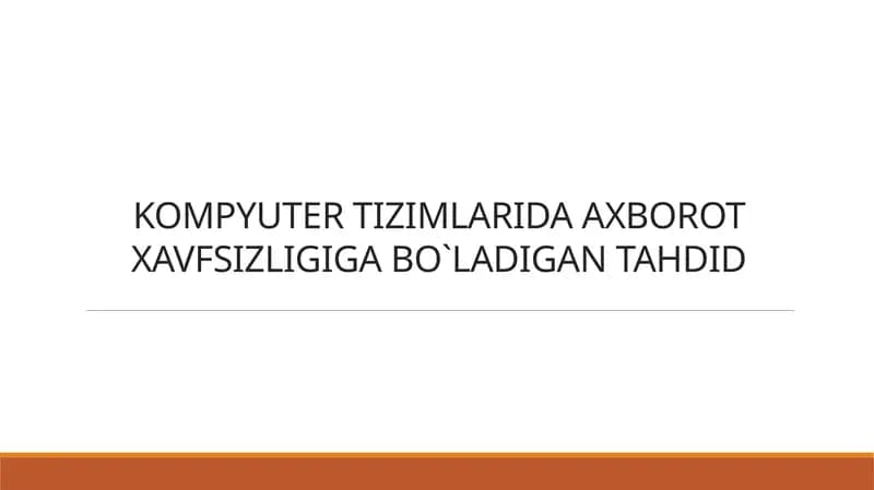 Axborot Xavfsizligi