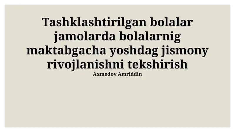 Jismoniy rivojlanishni tekshirish