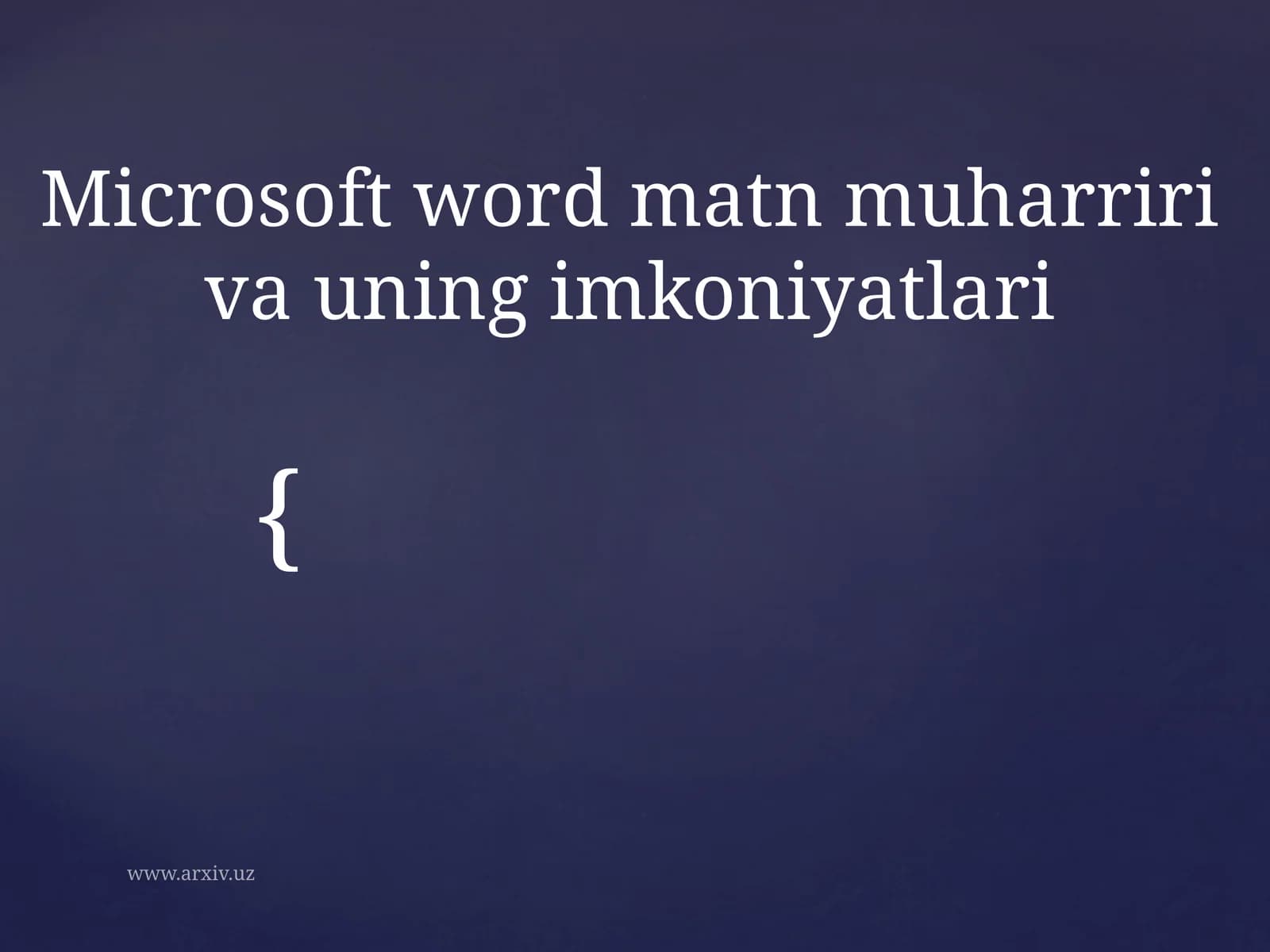 WORD prossessori imkoniyatlari bilantanishish