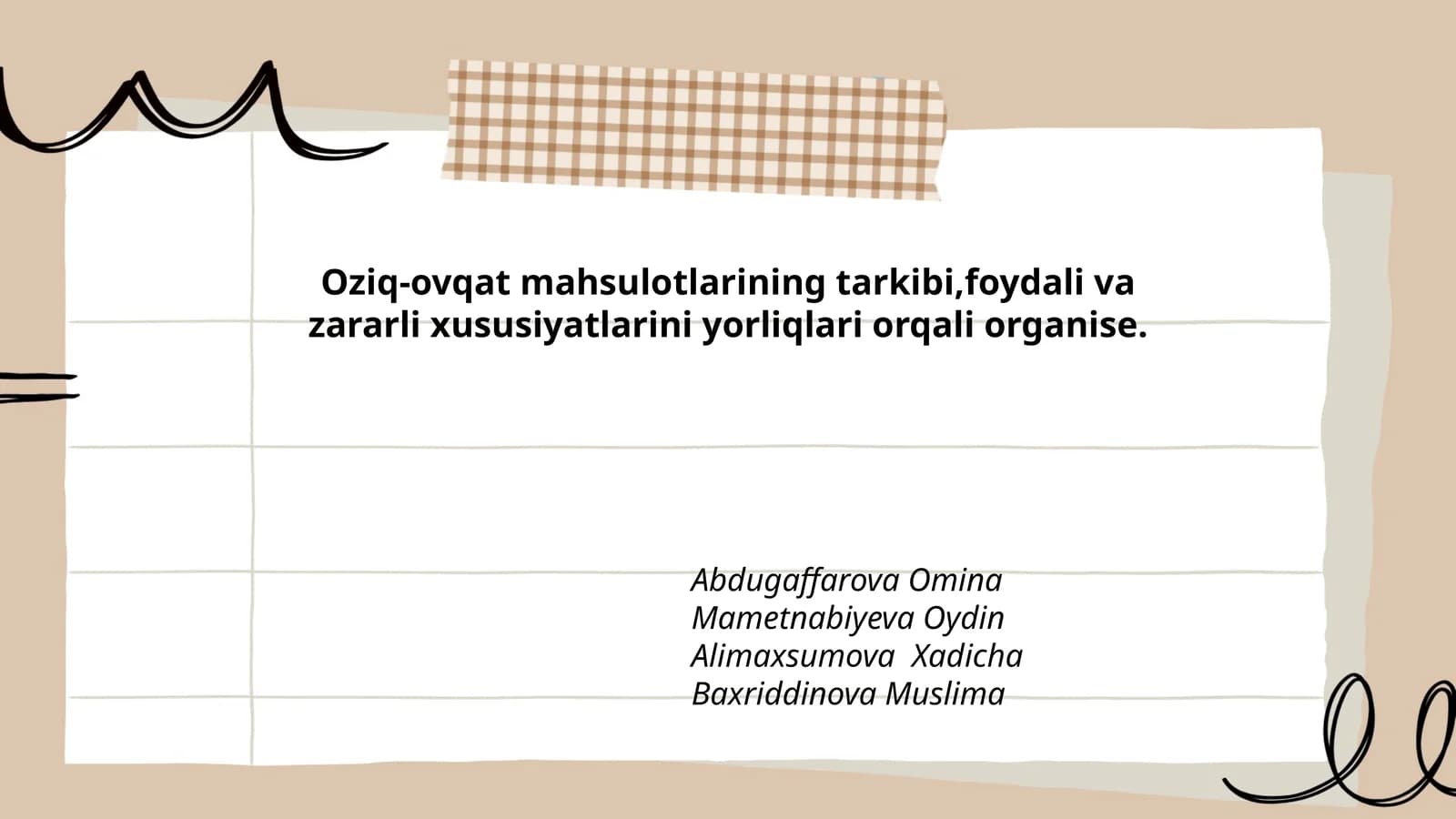 Oziq-ovqat Mahsulotlarining Tarkibi