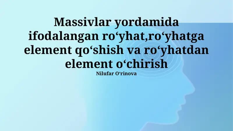 Ro'yxatga elementlar qo'shish