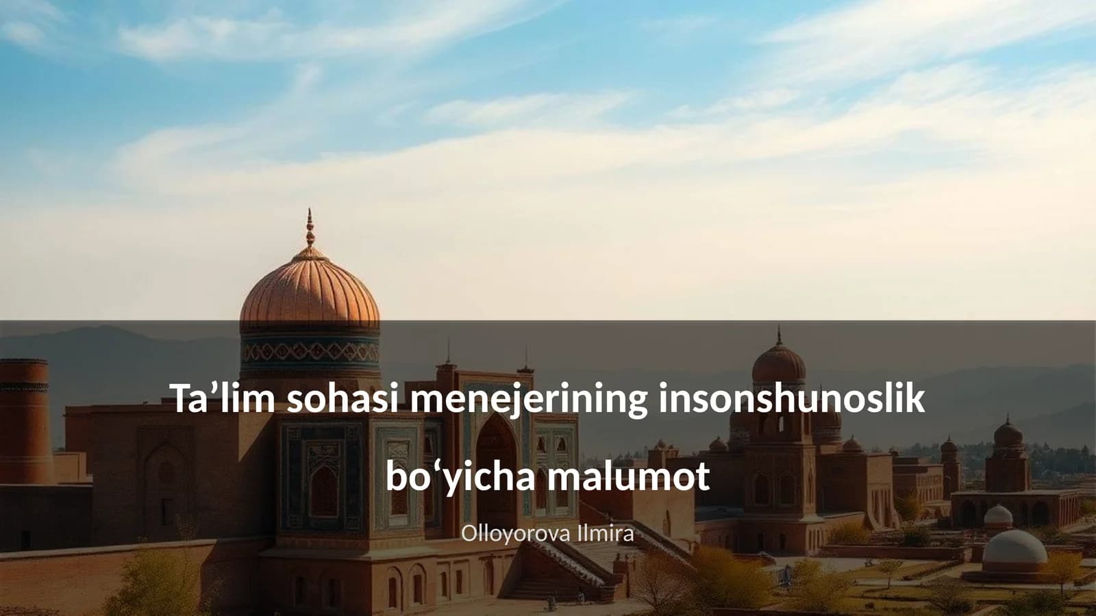 Insonshunoslik bo‘yicha taʼlim sohasi menejeri