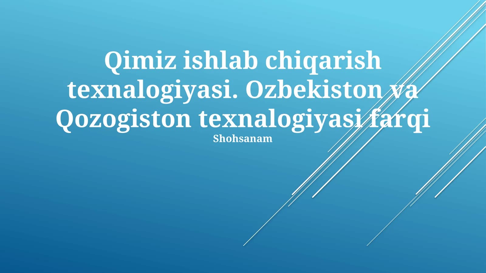 Qimiz Ishlab Chiqarish Texnologiyalari