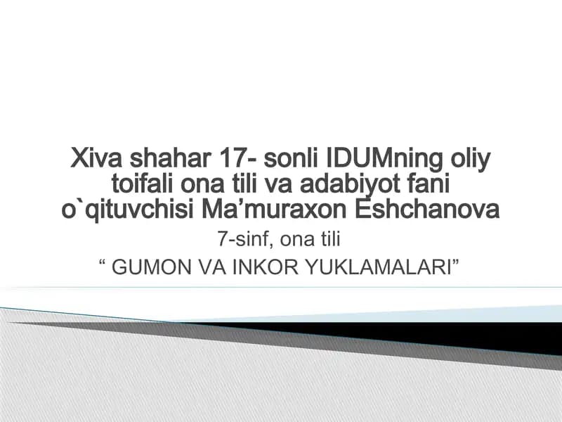 GUMON VA INKOR YUKLAMALARI