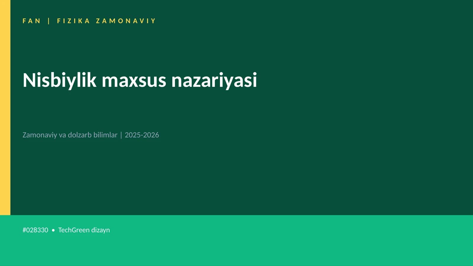 Nisbiylik maxsus nazariyasi