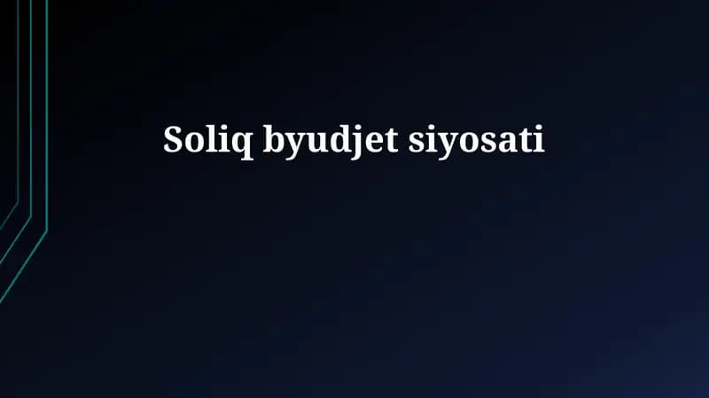 Soliq byudjet siyosati