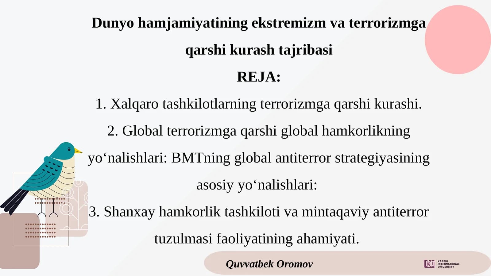 Dunyo hamjamiyatining ekstremizm va terrorizmga qarshi kurash tajribasi