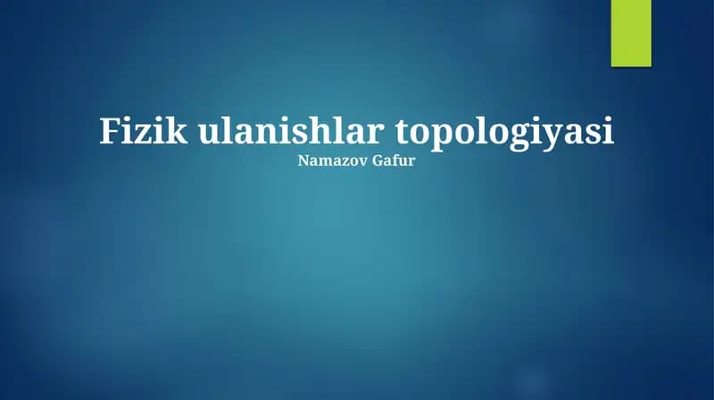 Fizik ulanishlar topologiyasi