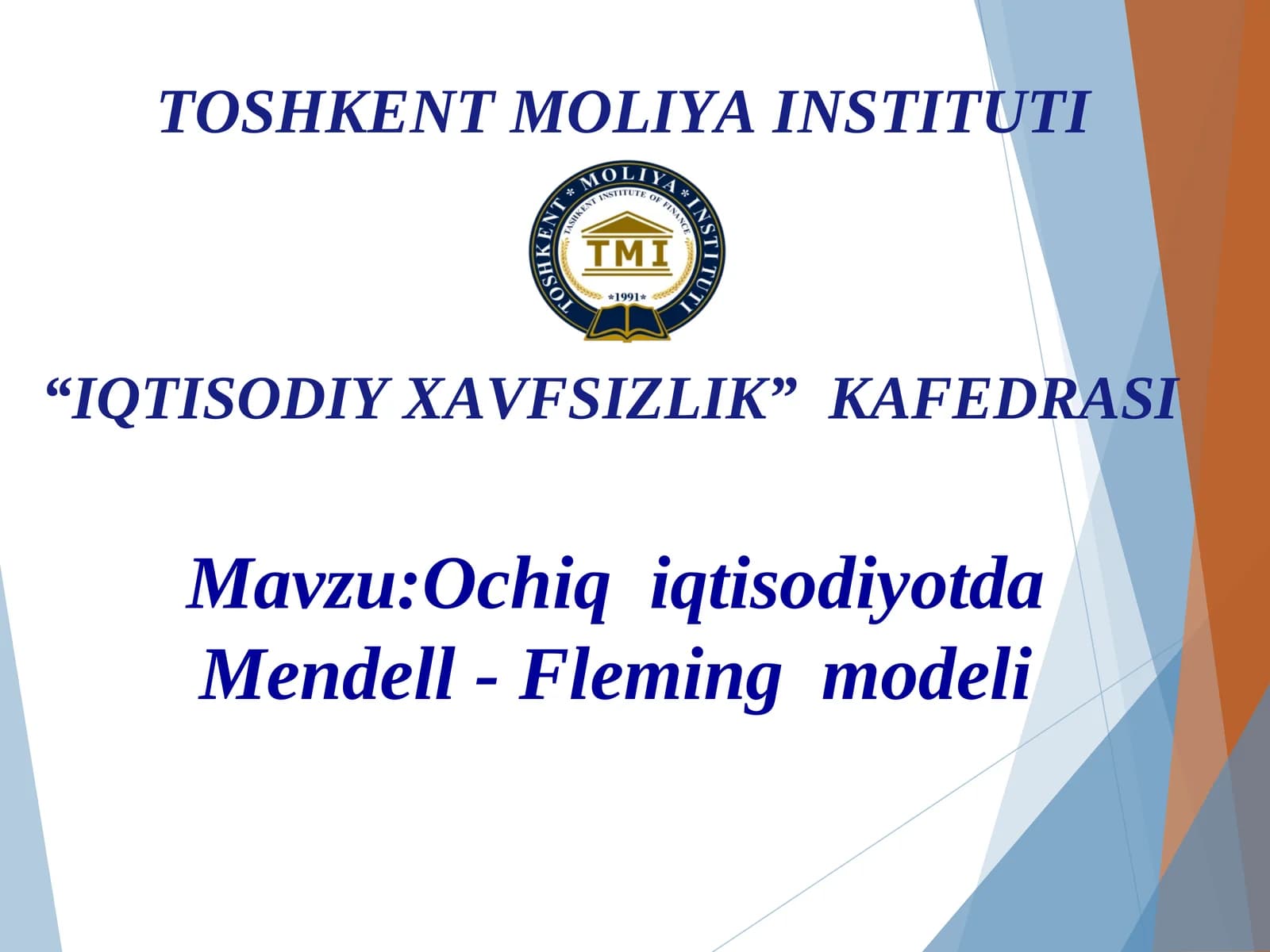 Ochiq iqtisodiyotda Mendell - Fleming modeli