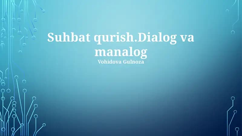 Dialog va Monologning Farqlari
