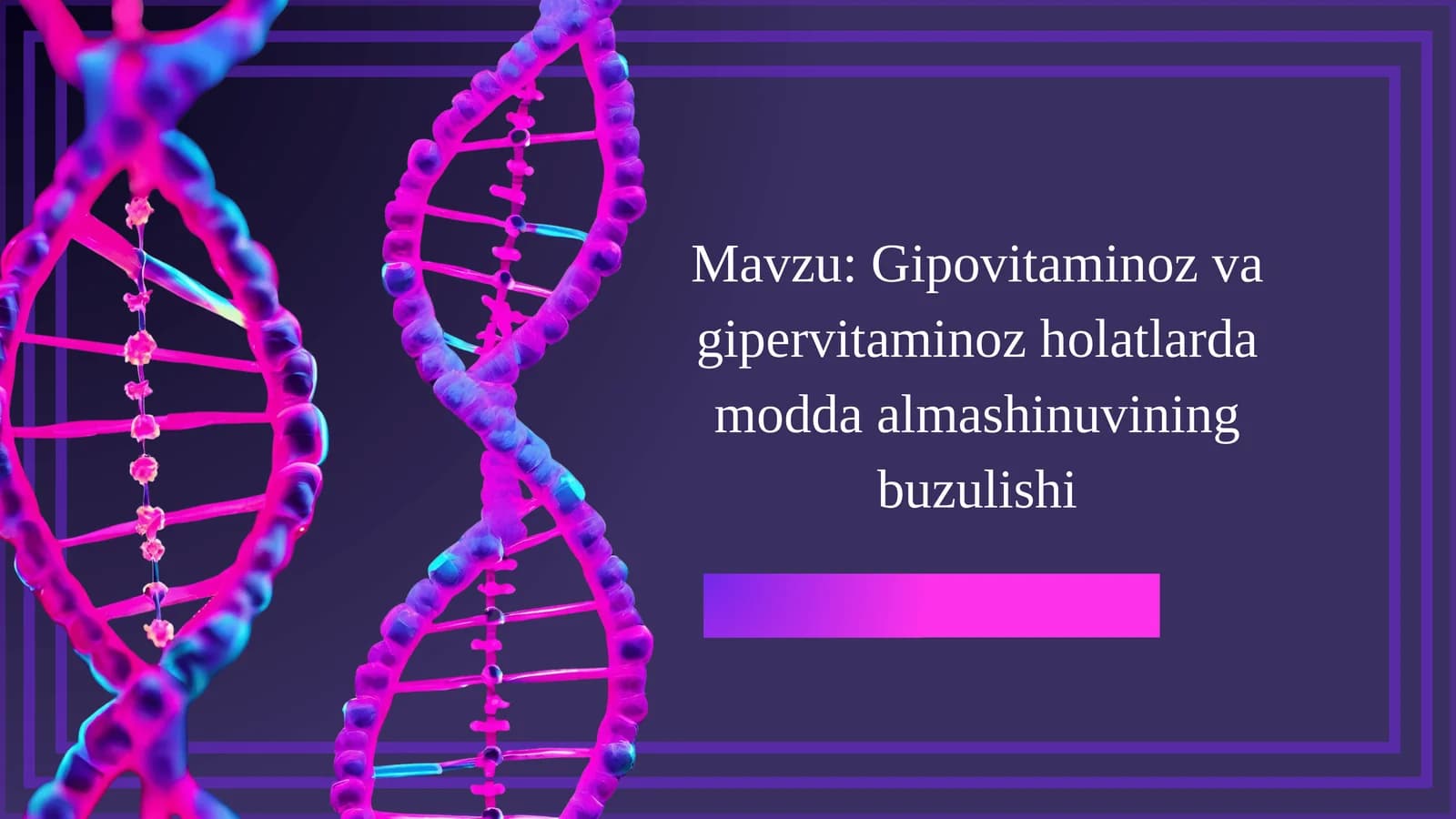 Gipovitaminoz va gipervitaminoz holatlarda modda almashinuvining buzulishi