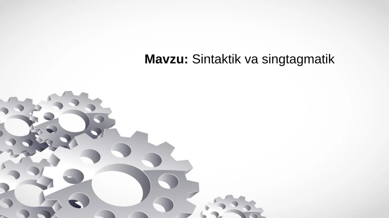 Sintaktik va singtagmatik