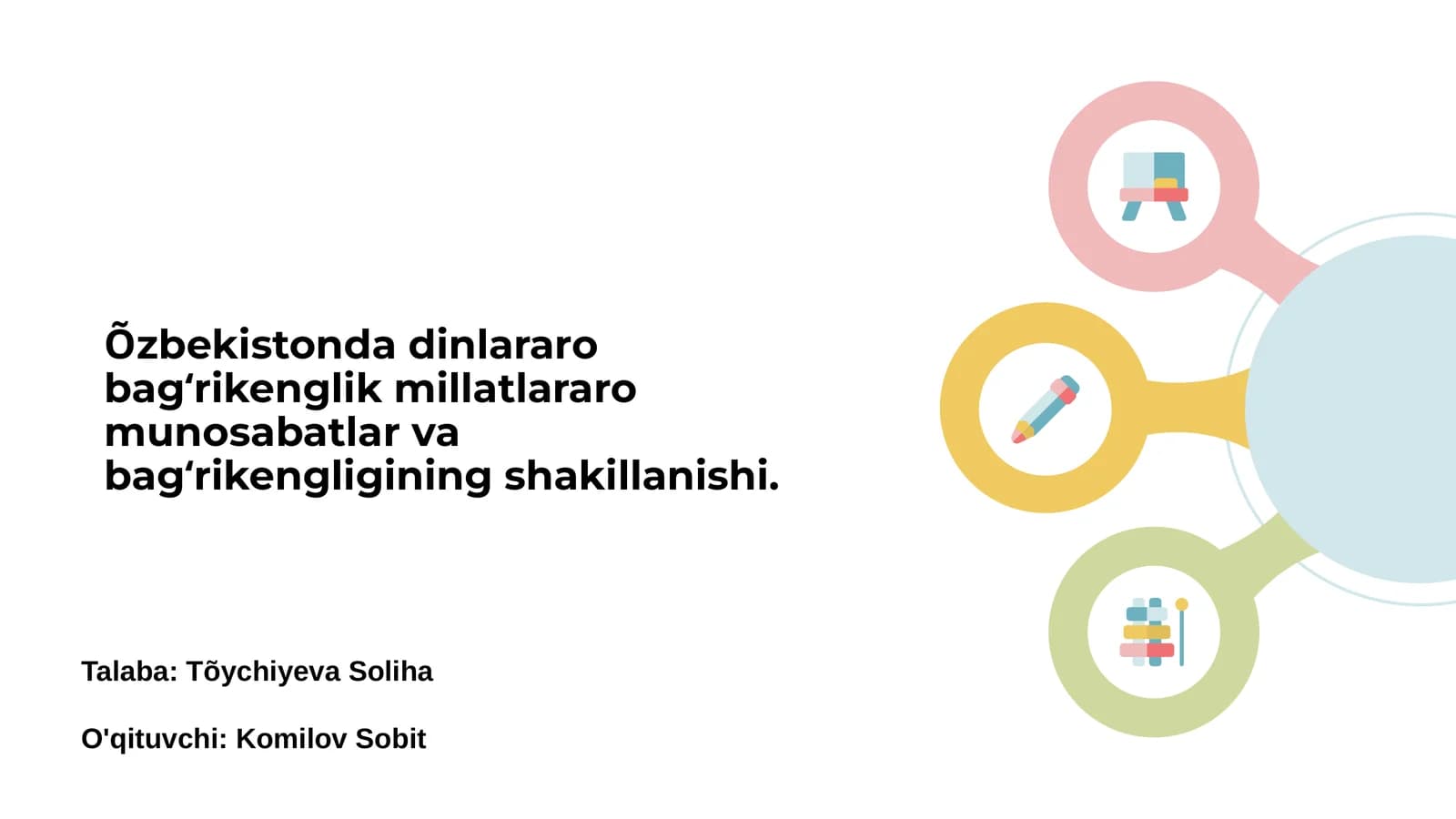O'zbekistonda dinlararo bag'rikenglik millatlararo munosabatlar va bag'rikengligining shakillanishi