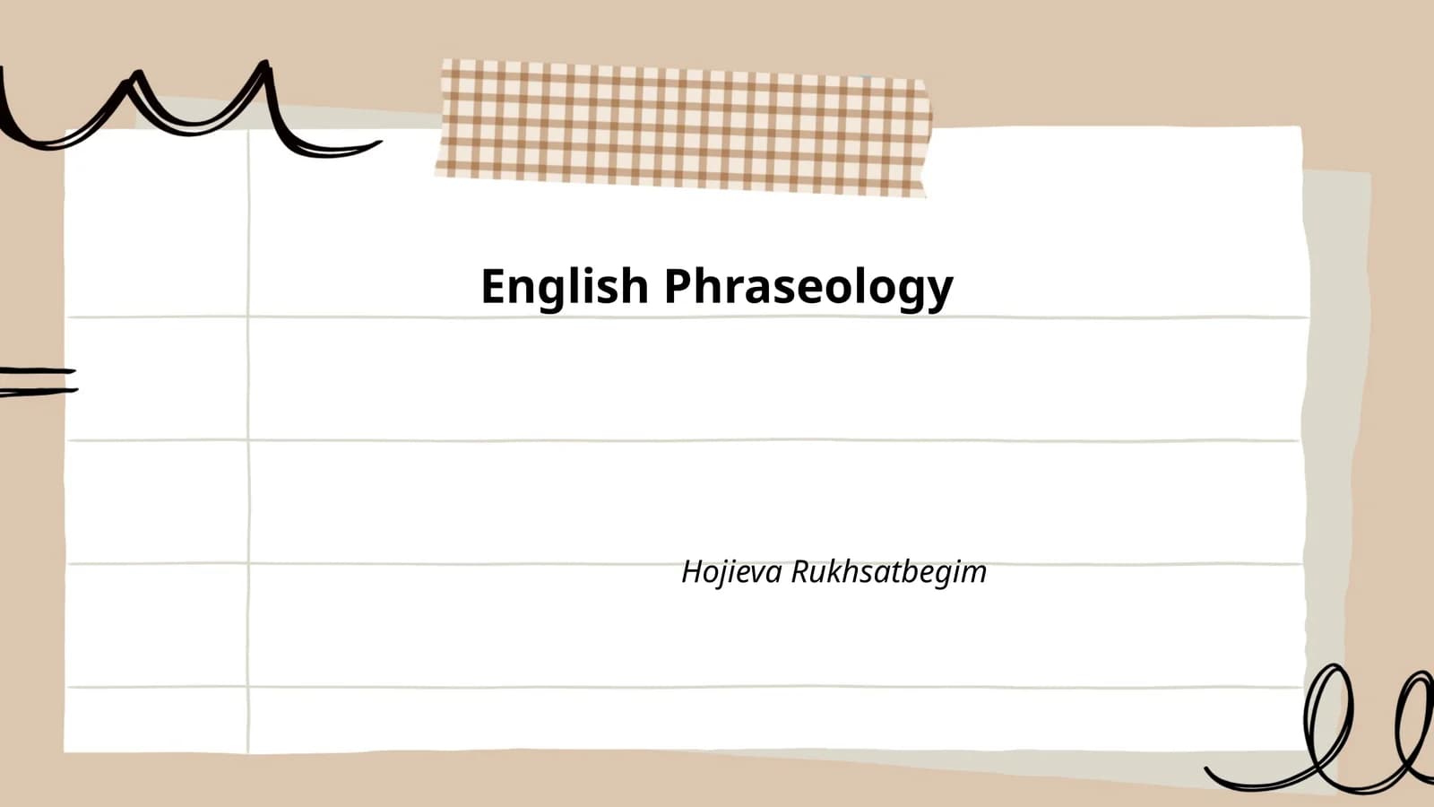 English Phraseology