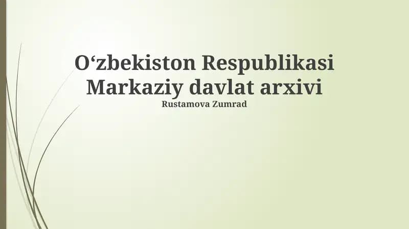 Oʻzbekiston Respublikasi Markaziy Davlat Arxivi