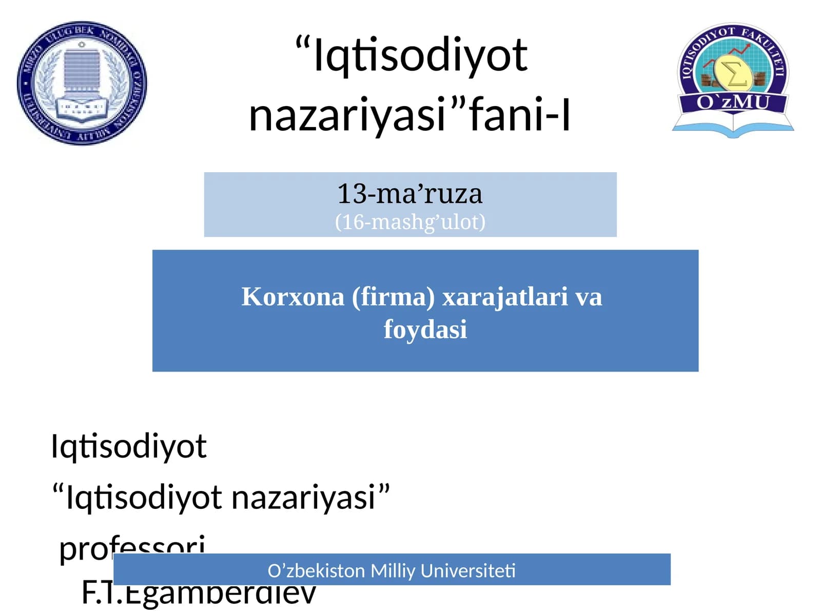 Iqtisodiyot nazariyasi