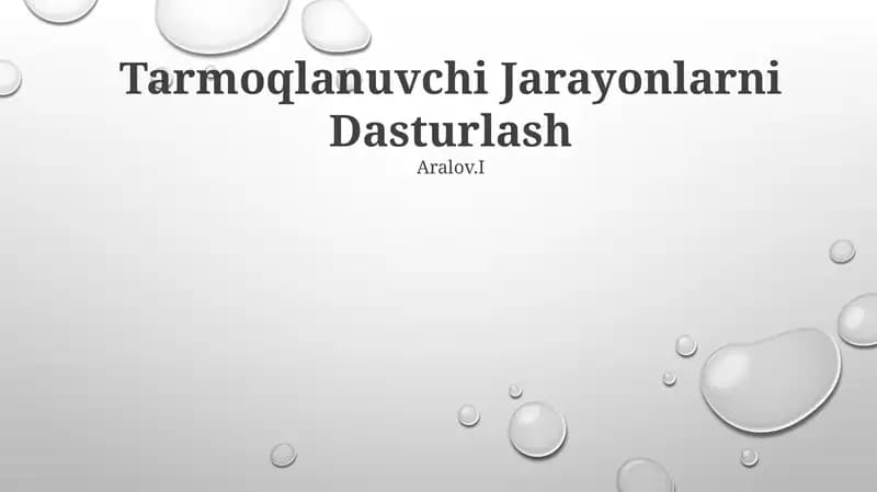 Tarmoqlanuvchi Jarayonlarni Dasturlash