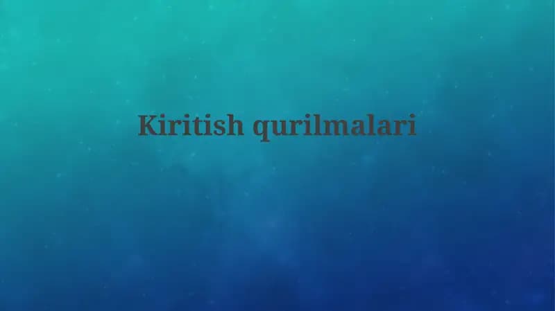 Kiritish qurilmalari