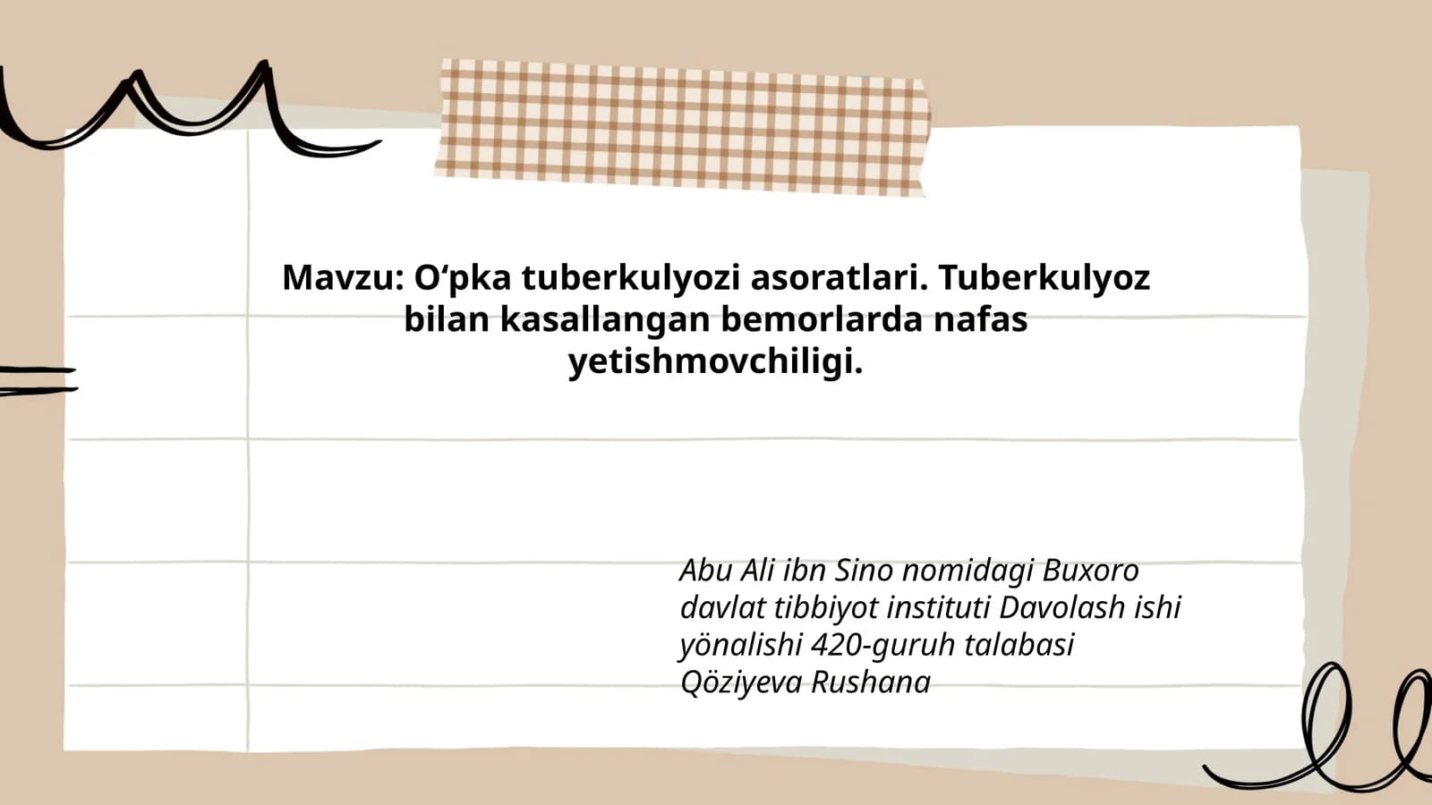 O‘pka tuberkulyozi asoratlari