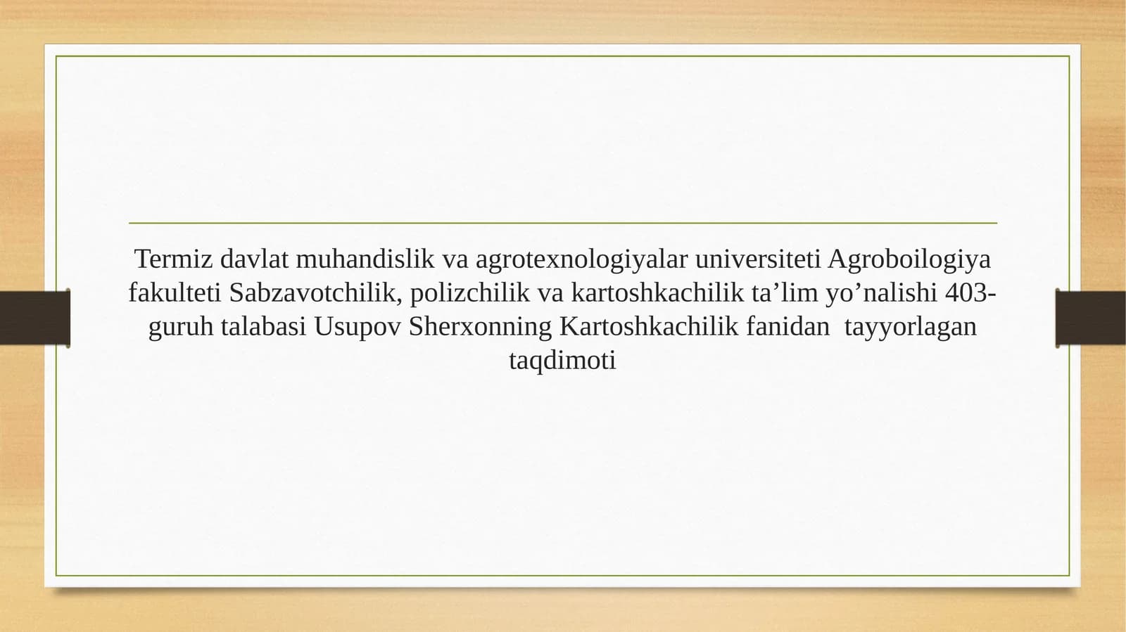Ikkihosillik kartoshka yetishtirish texnologiyasi