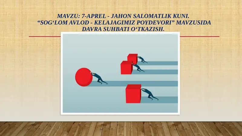 Sog'lom avlod - kelajagimiz poydevori.