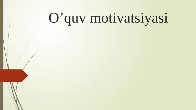O’quvmotivatsiyasi