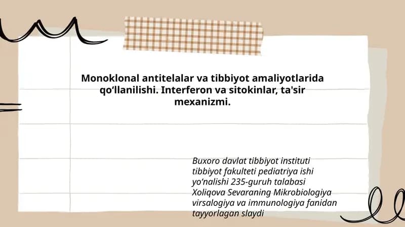 Monoklonal antitelalar va tibbiyot amaliyotlarida qo‘llanilishi