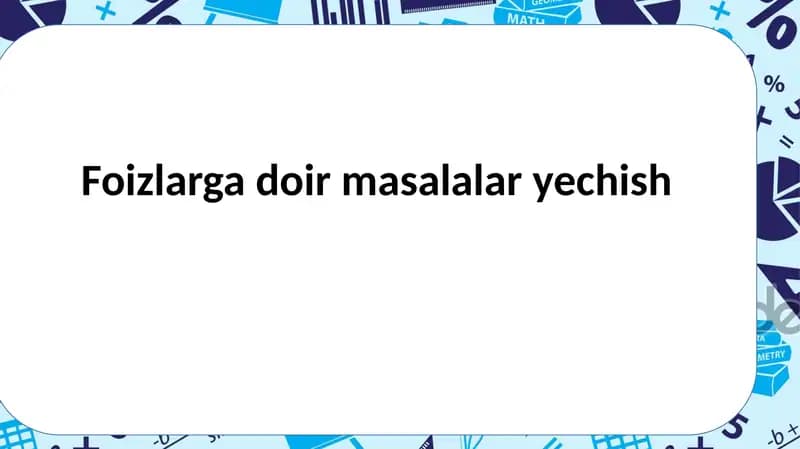 Foizlar gadoirmasalari