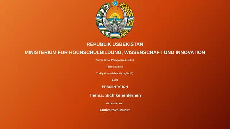 Sich kenenlernen