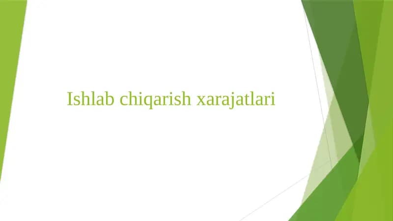 Ishlab chiqarish xarajatlari