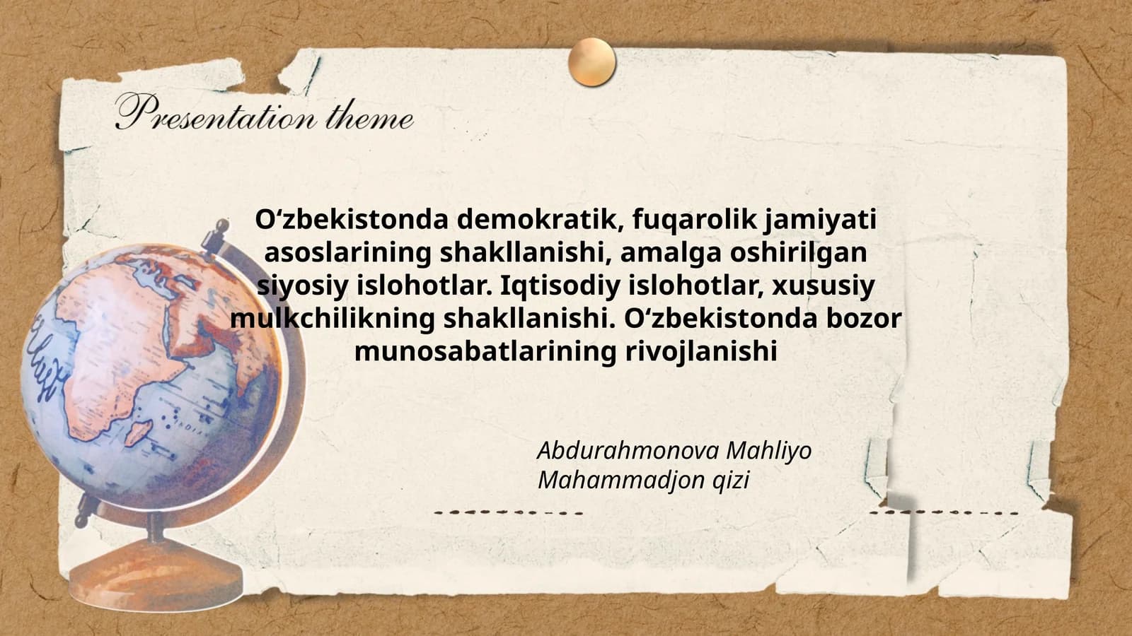 Abdurahmonova Mahliyo Mahammadjon qizi