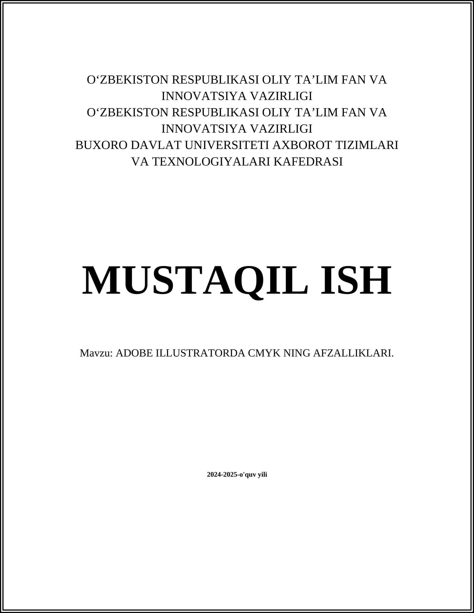 ADOBE ILLUSTRATORDA CMYK NING AFZALLIKLARI