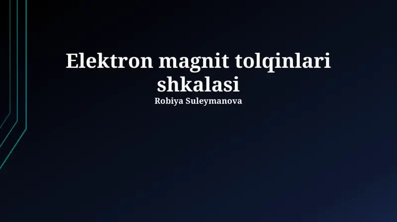 Elektron magnit tolqinlari shkalasi