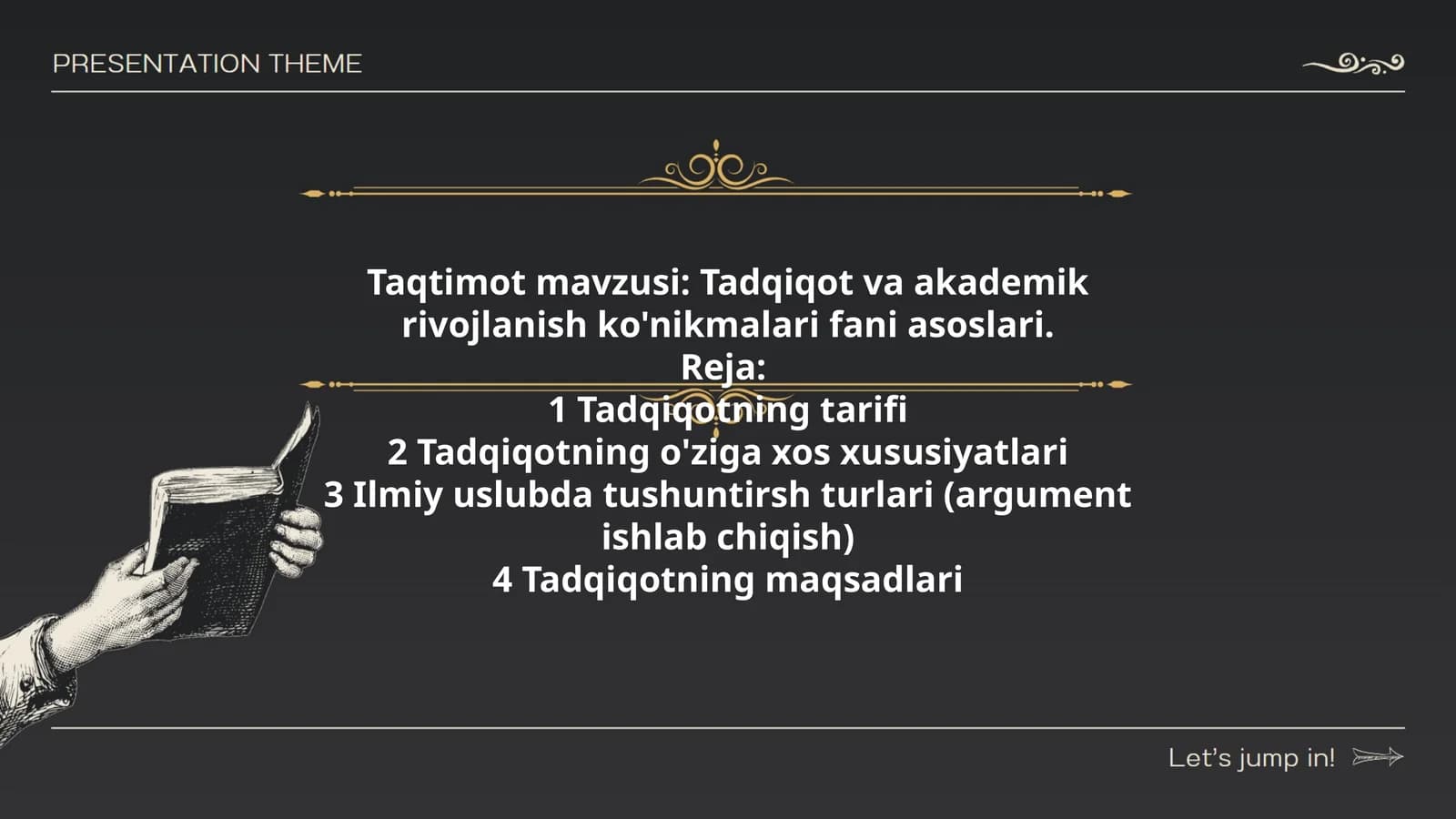 Tadqiqot va akademik rivojlanish ko'nikmalari fani asoslari