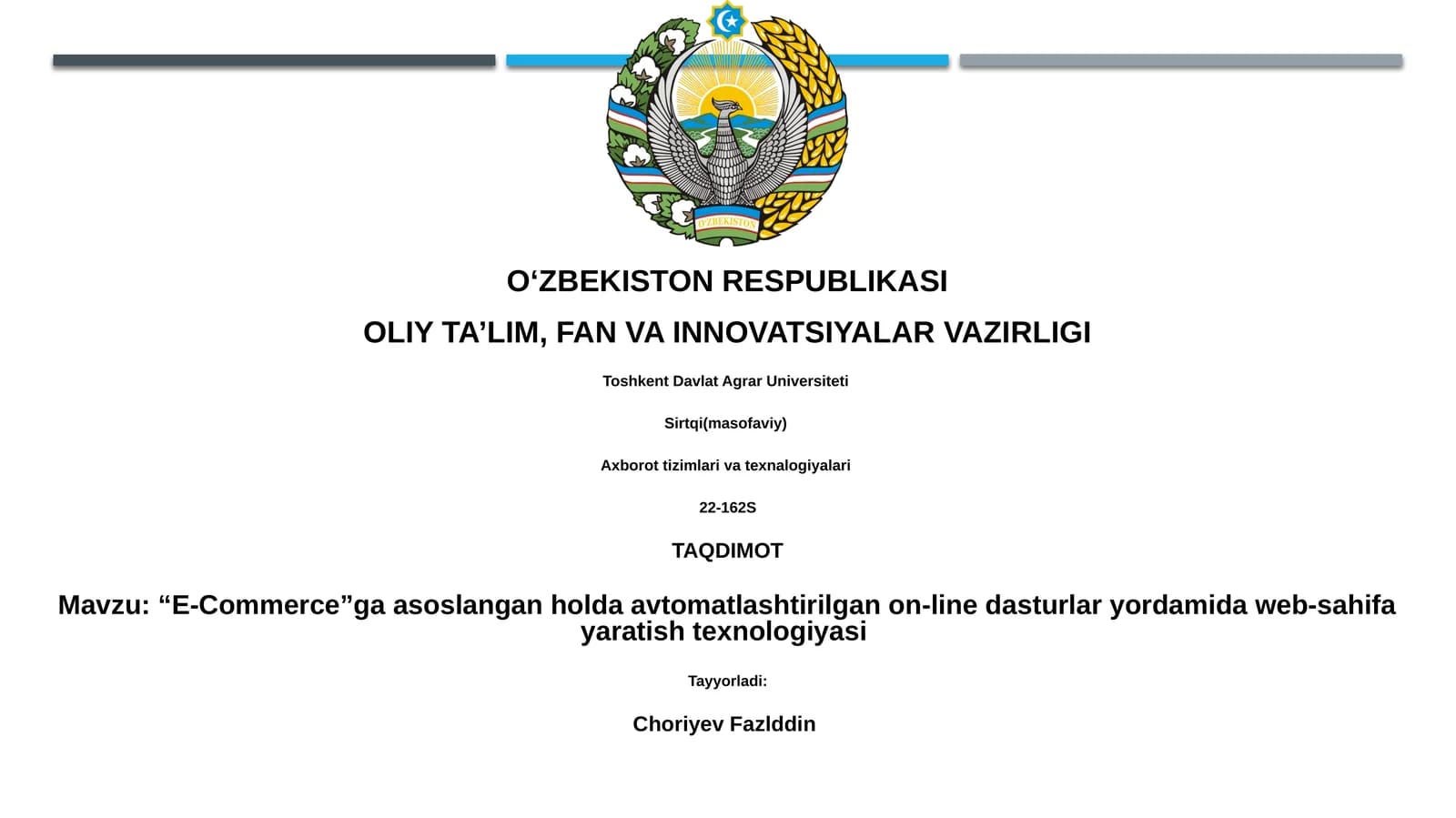 Avtomatlashtirilgan on-line dasturlar