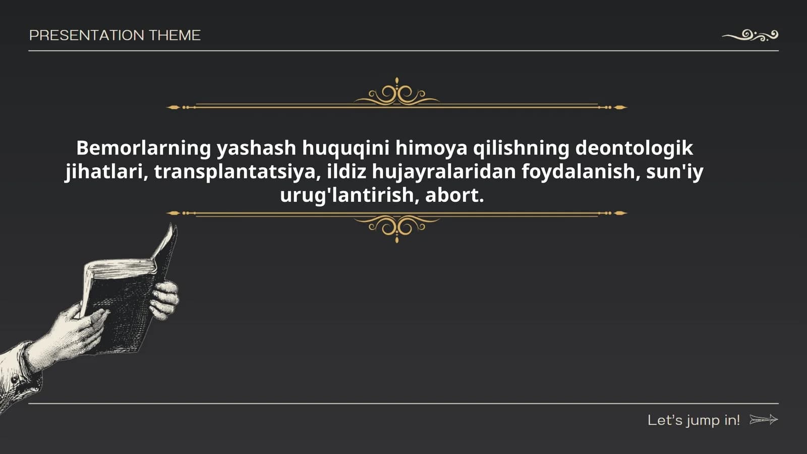 Bemorlarning yashash huquqini himoya qilishning deontologik jihatlari