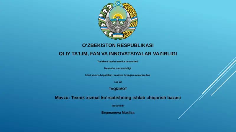 Texnik xizmat koʻrsatishning ishlab chiqarish bazasi