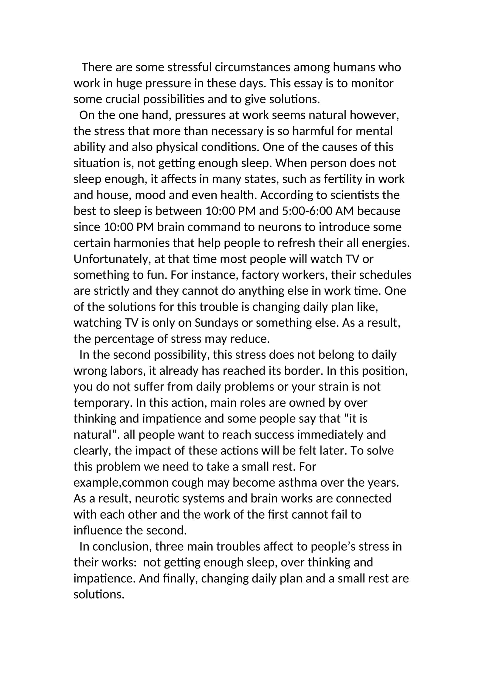 Stress Management in the Workplace