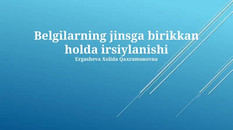 Belgilarning jinsga birikkan holda irsiylanishi