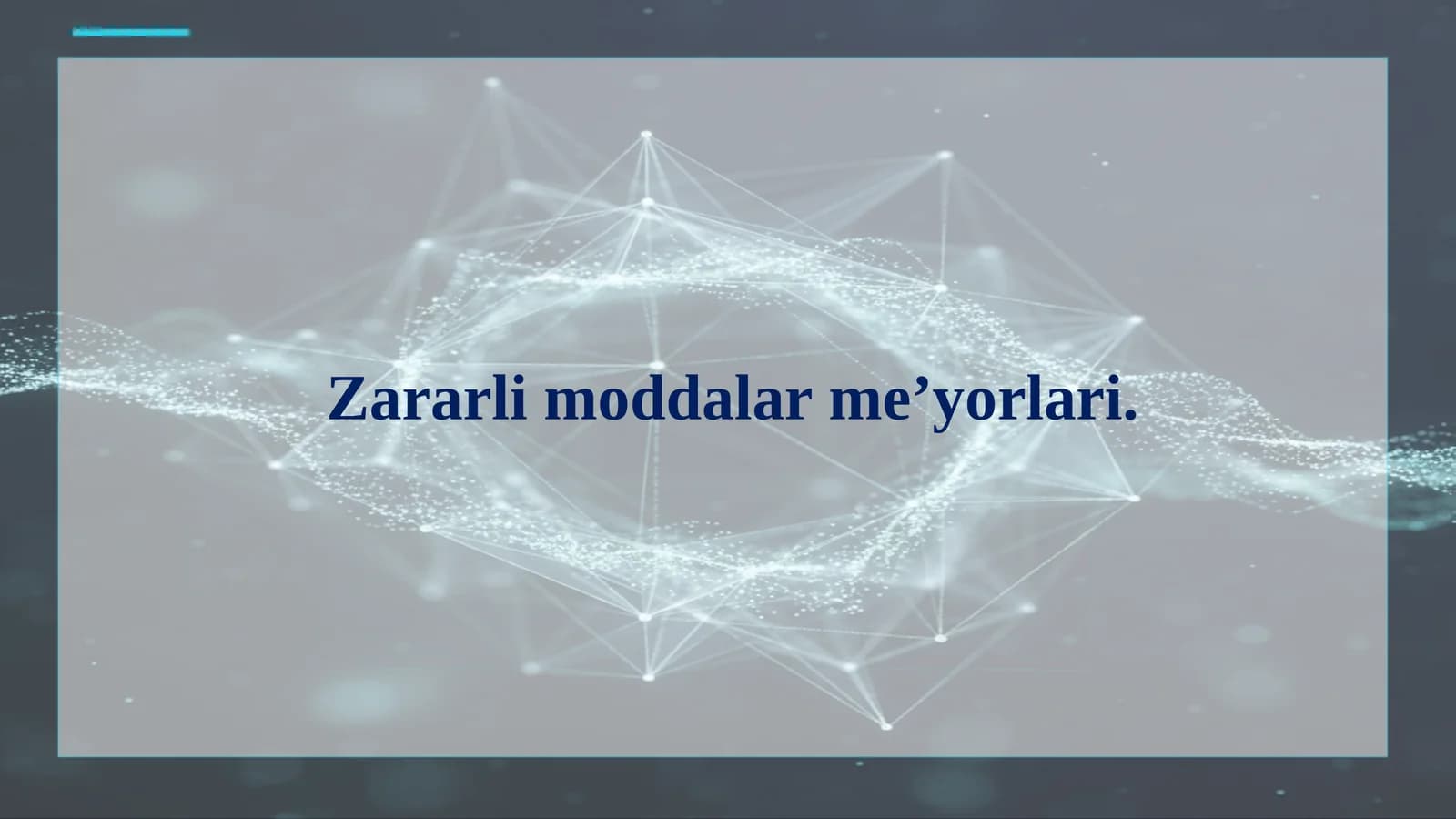 Zararli moddalar me’yorlari: Kirish