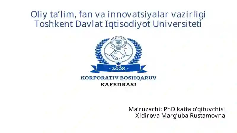 Davlat sektorida korporativ boshqaruv