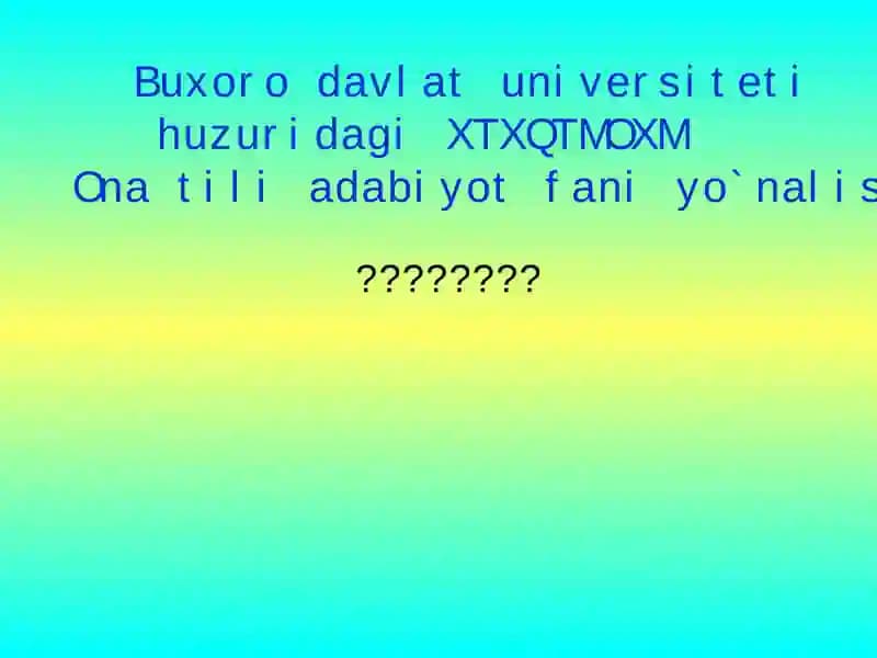 XTXQTMOXM Ona tili adabiyot fani yo`nalishi