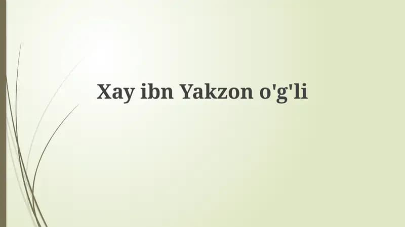 Hayy ibn Yaqzonning o'g'li