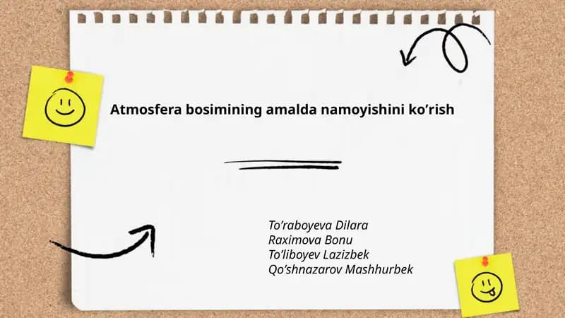 Atmosfera bosimining amalda namoyishini koʼrish